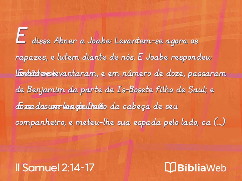 II Samuel 2:14-17 em imagem para compartilhar