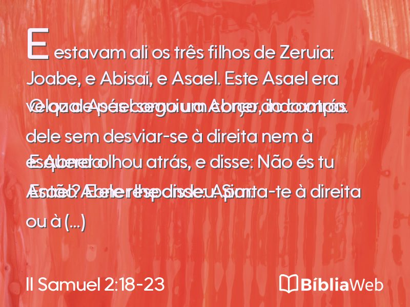 II Samuel 2:18-23 em imagem para compartilhar
