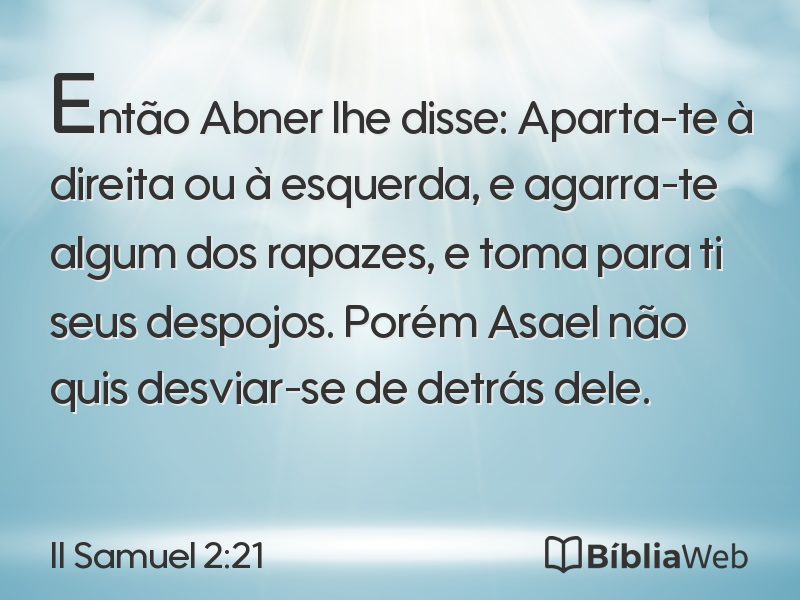 II Samuel 2:21 em imagem para compartilhar