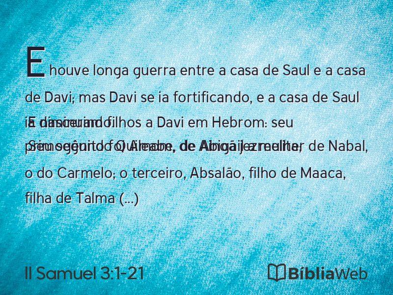 II Samuel 3:1-21 em imagem para compartilhar