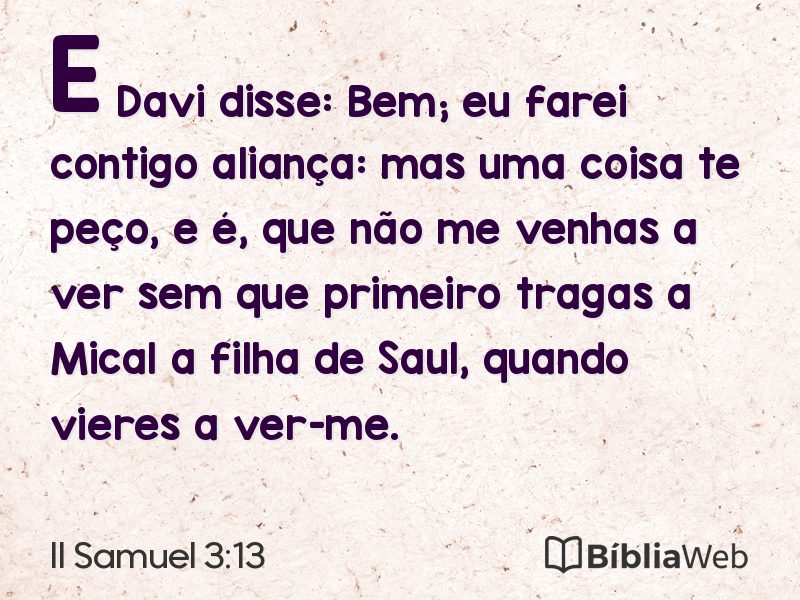 II Samuel 3:13 em imagem para compartilhar