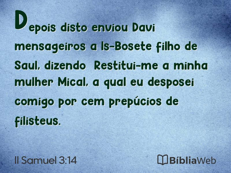 II Samuel 3:14 em imagem para compartilhar