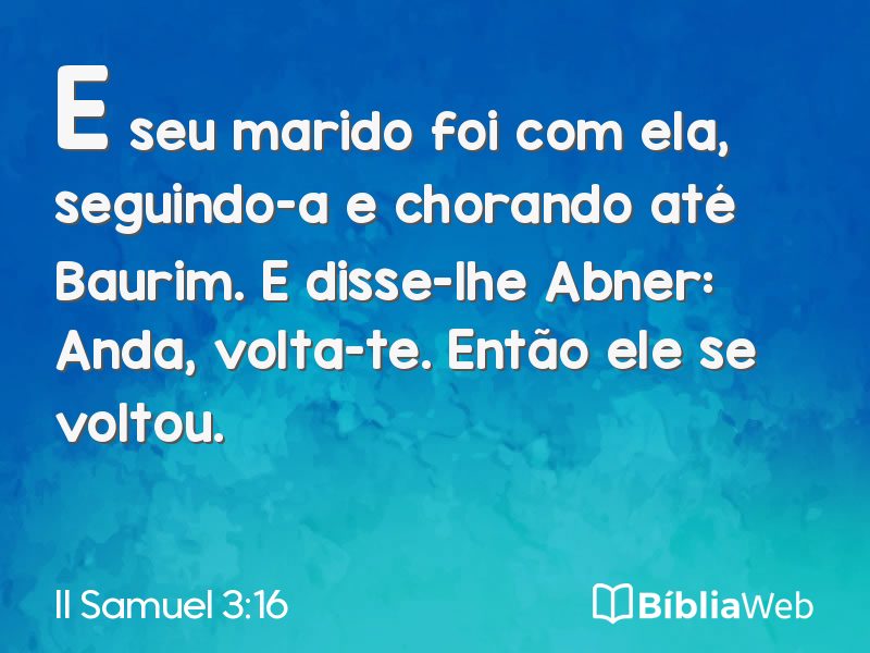 II Samuel 3:16 em imagem para compartilhar