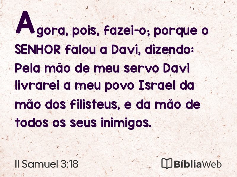 II Samuel 3:18 em imagem para compartilhar