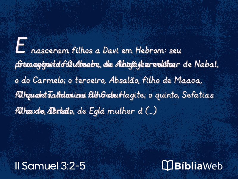 II Samuel 3:2-5 em imagem para compartilhar