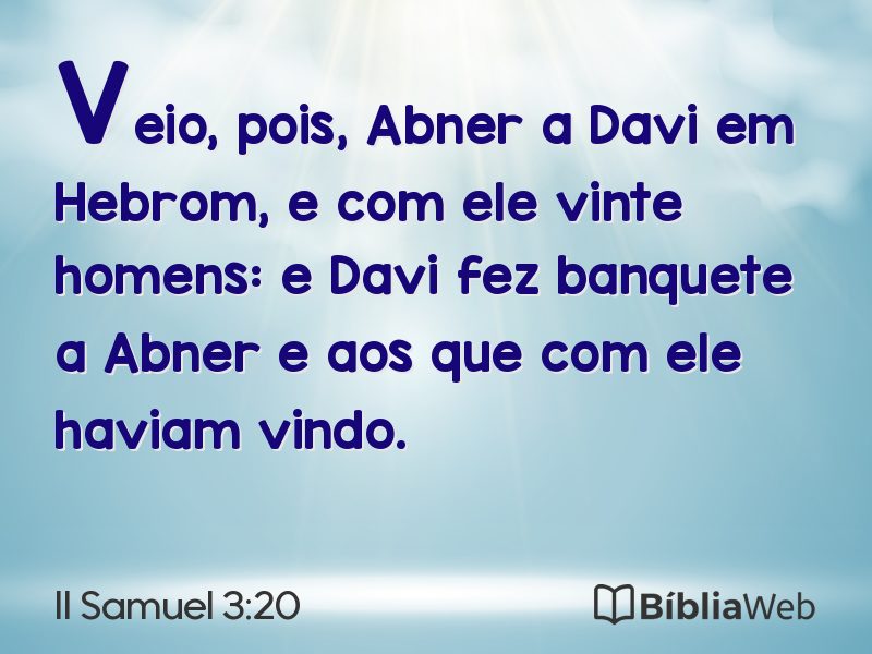 II Samuel 3:20 em imagem para compartilhar