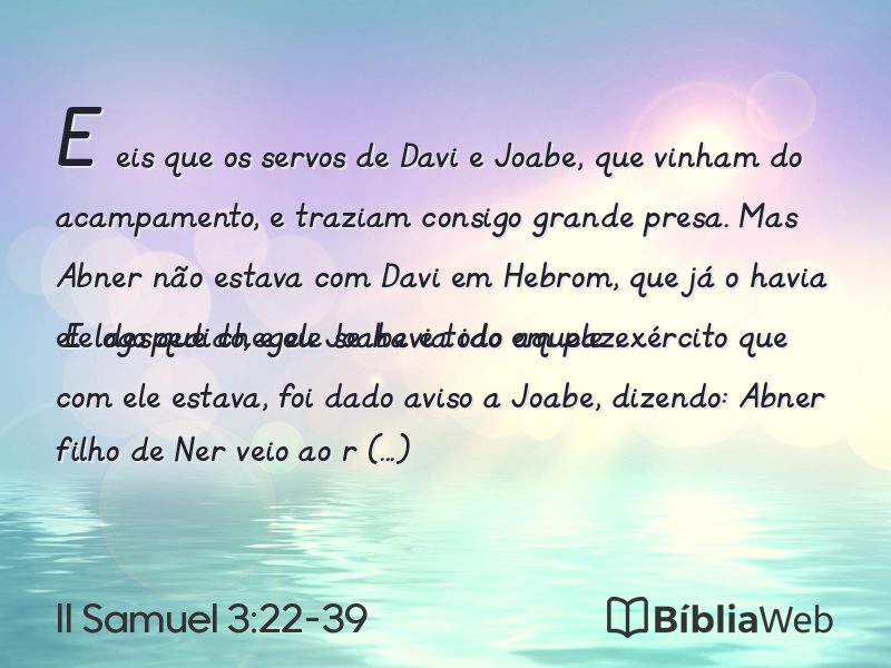 II Samuel 3:22-39 em imagem para compartilhar