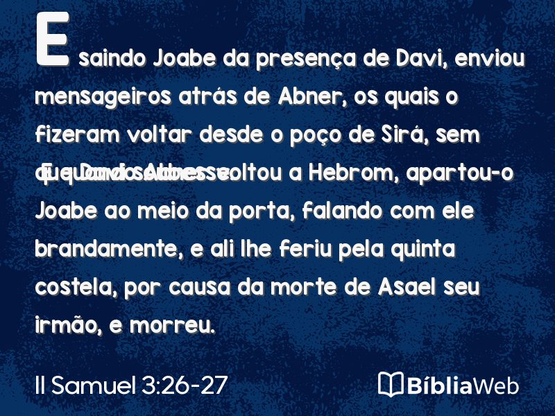 II Samuel 3:26-27 em imagem para compartilhar