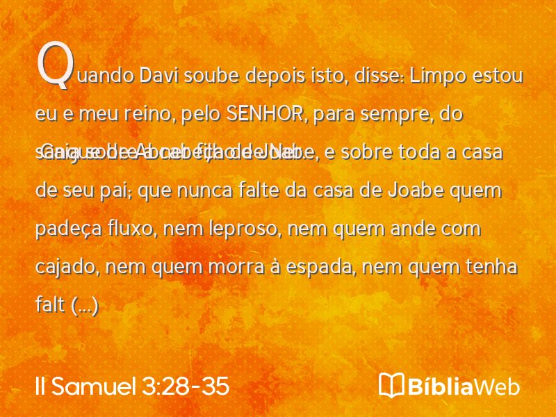II Samuel 3:28-35 em imagem para compartilhar