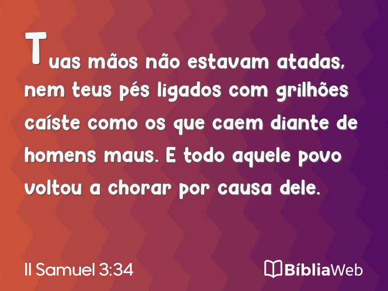II Samuel 3:34 em imagem para compartilhar