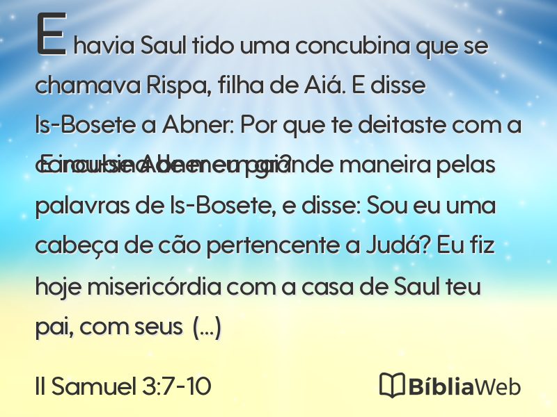 II Samuel 3:7-10 em imagem para compartilhar