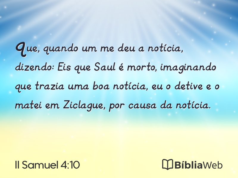 II Samuel 4:10 em imagem para compartilhar