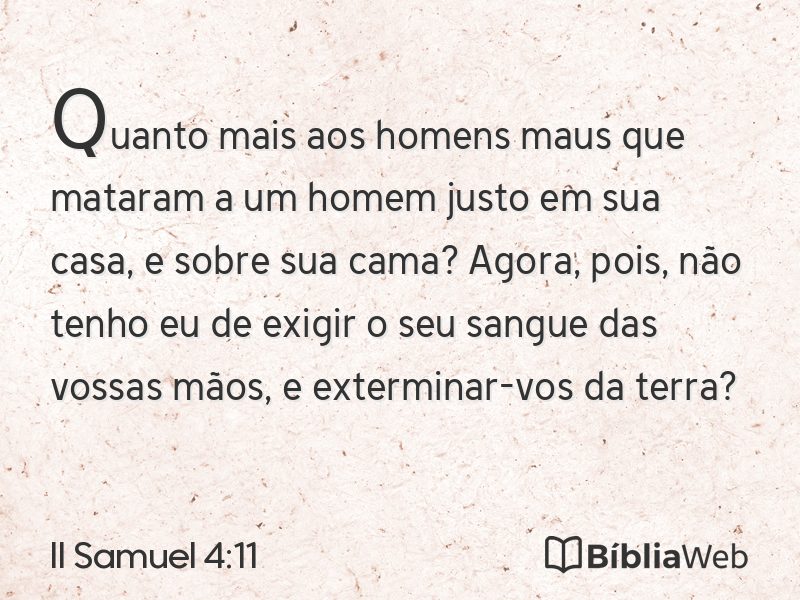 II Samuel 4:11 em imagem para compartilhar