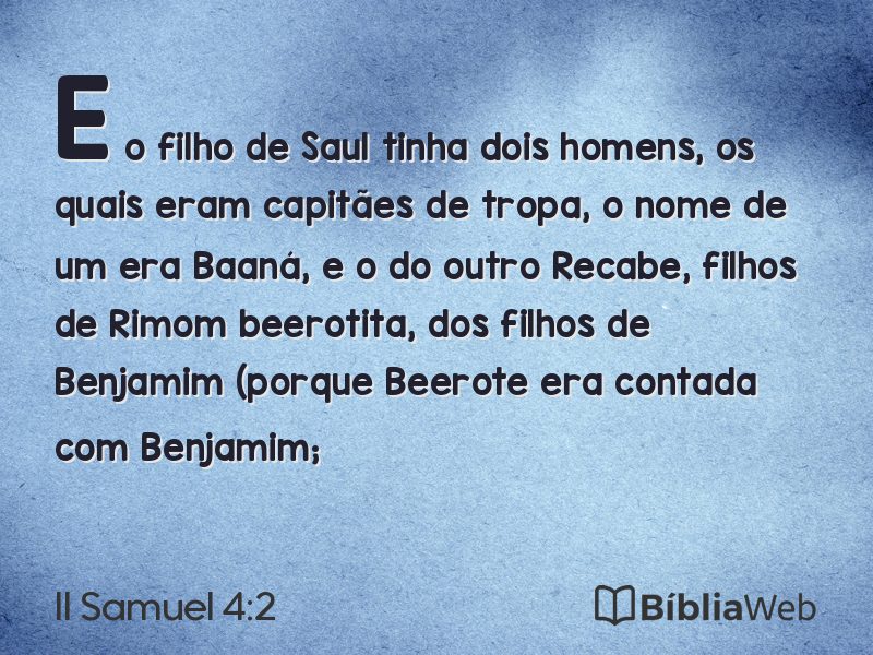 II Samuel 4:2 em imagem para compartilhar