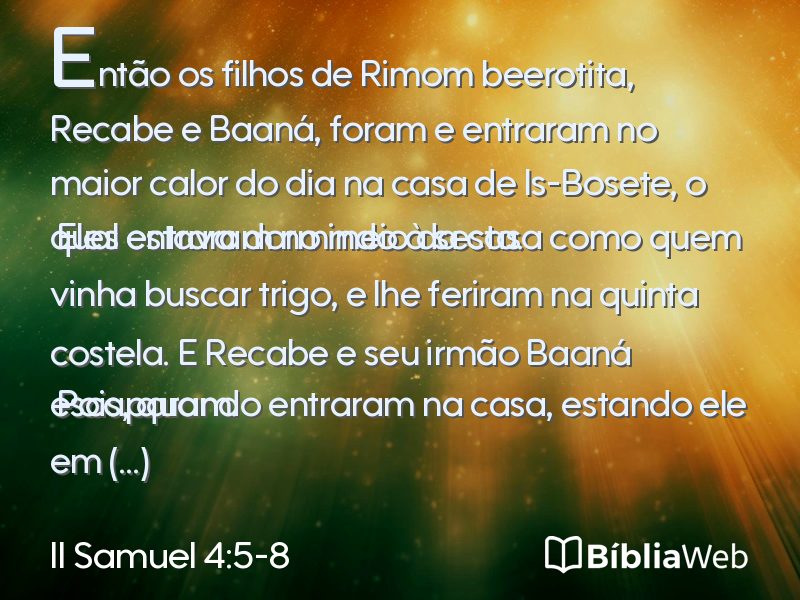 II Samuel 4:5-8 em imagem para compartilhar