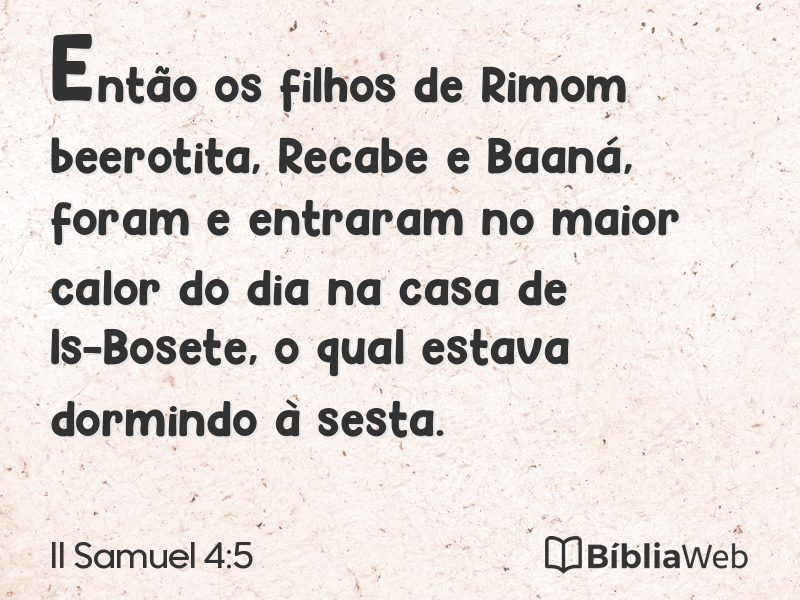 II Samuel 4:5 em imagem para compartilhar