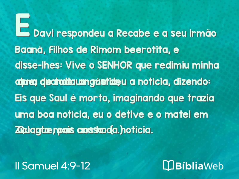 II Samuel 4:9-12 em imagem para compartilhar
