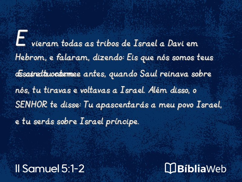 II Samuel 5:1-2 em imagem para compartilhar