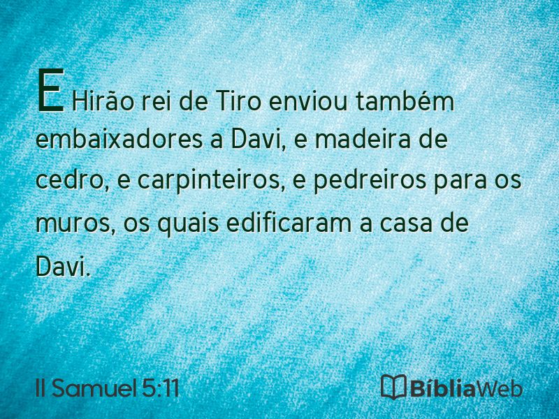 II Samuel 5:11 em imagem para compartilhar