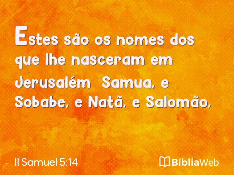 II Samuel 5:14 em imagem para compartilhar