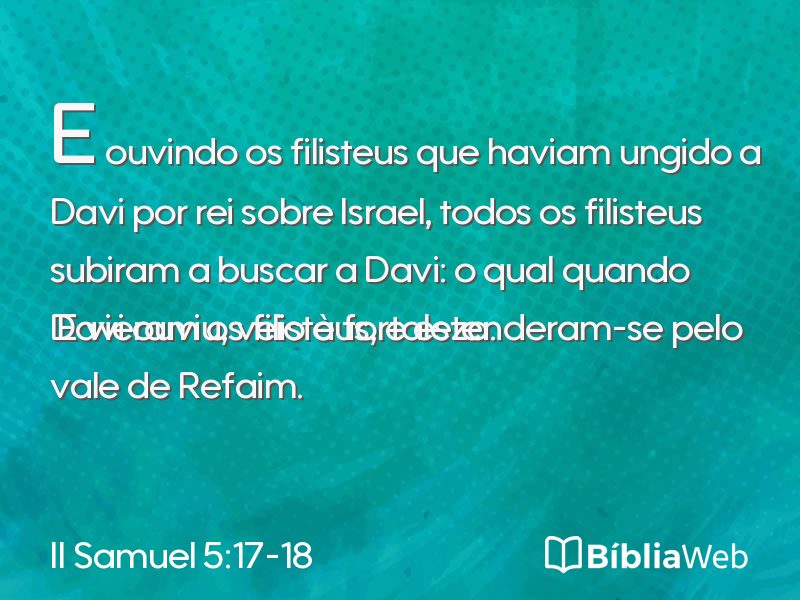 II Samuel 5:17-18 em imagem para compartilhar