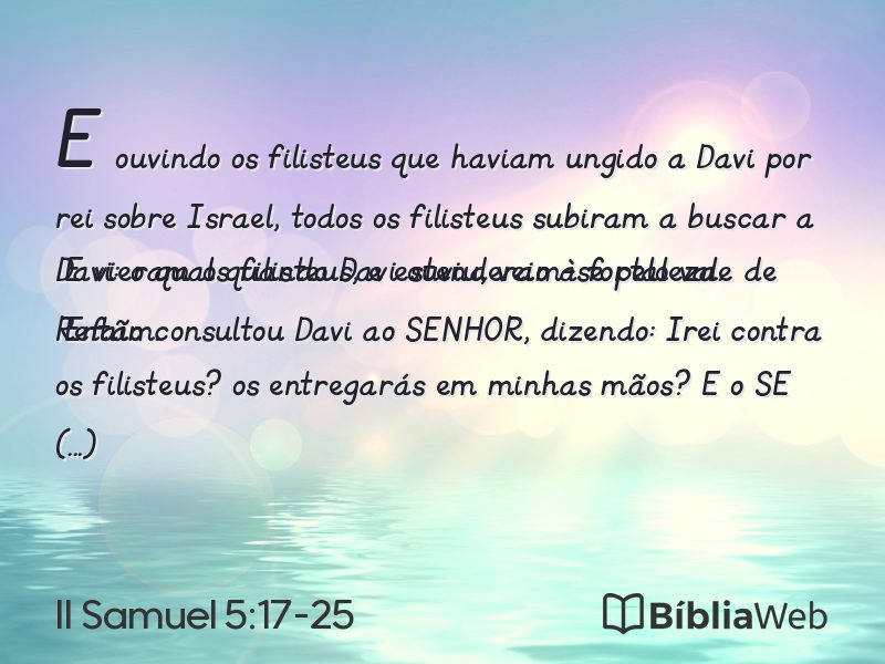 II Samuel 5:17-25 em imagem para compartilhar