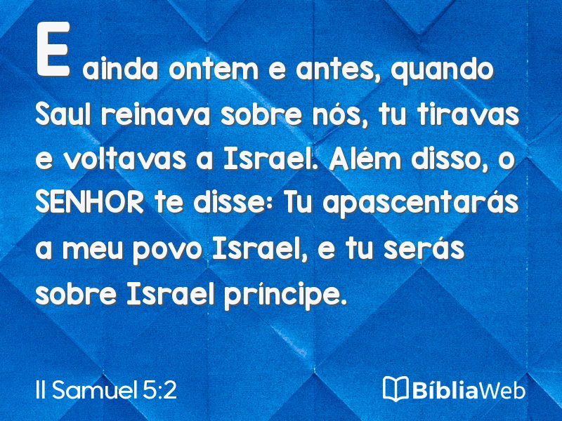 II Samuel 5:2 em imagem para compartilhar