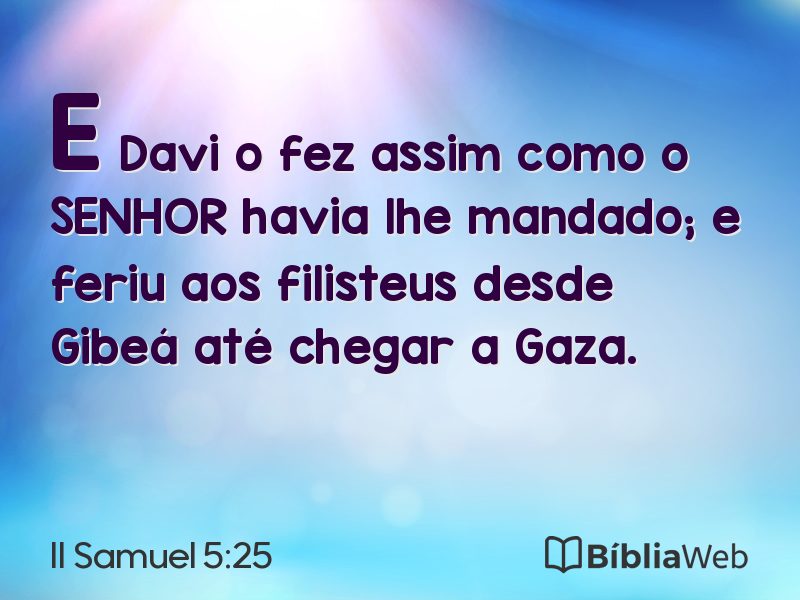 II Samuel 5:25 em imagem para compartilhar