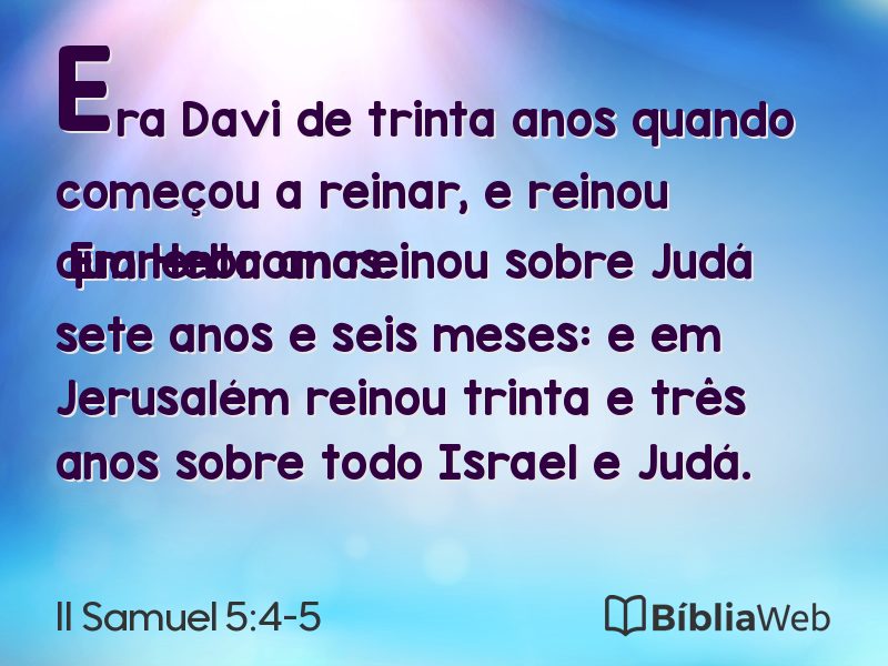II Samuel 5:4-5 em imagem para compartilhar