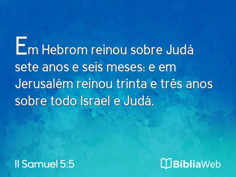 II Samuel 5:5 em imagem para compartilhar