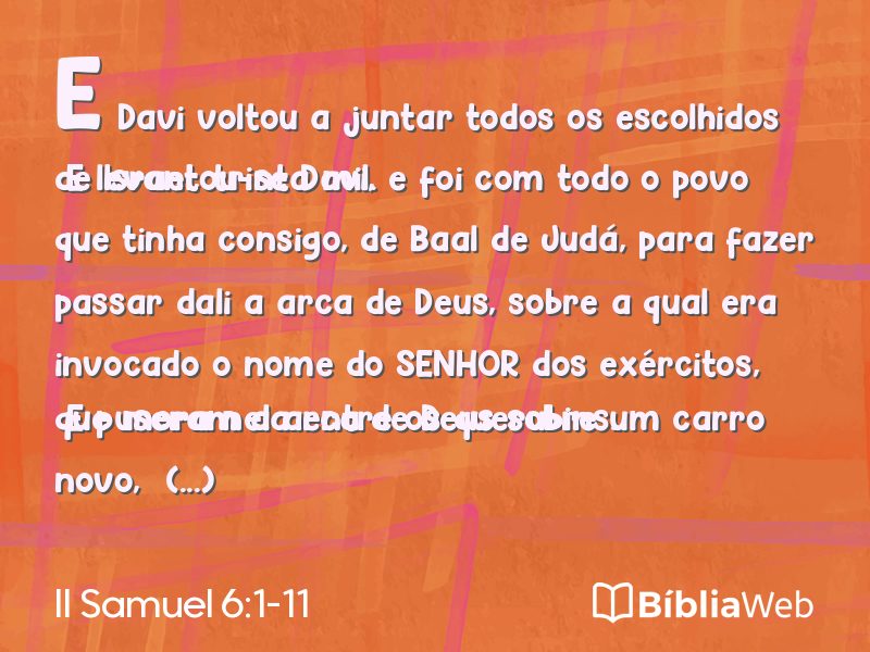 II Samuel 6:1-11 em imagem para compartilhar