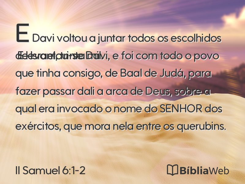 II Samuel 6:1-2 em imagem para compartilhar
