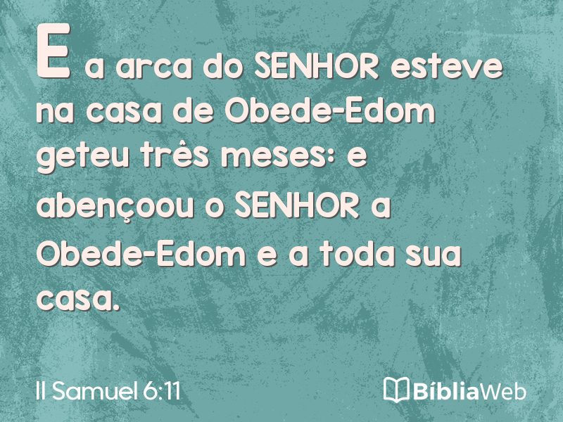 II Samuel 6:11 em imagem para compartilhar
