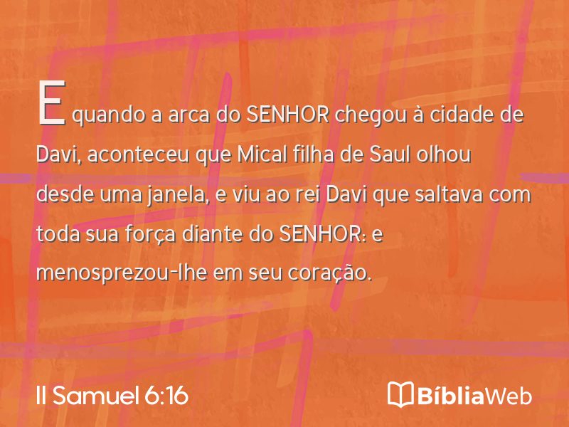 II Samuel 6:16 em imagem para compartilhar