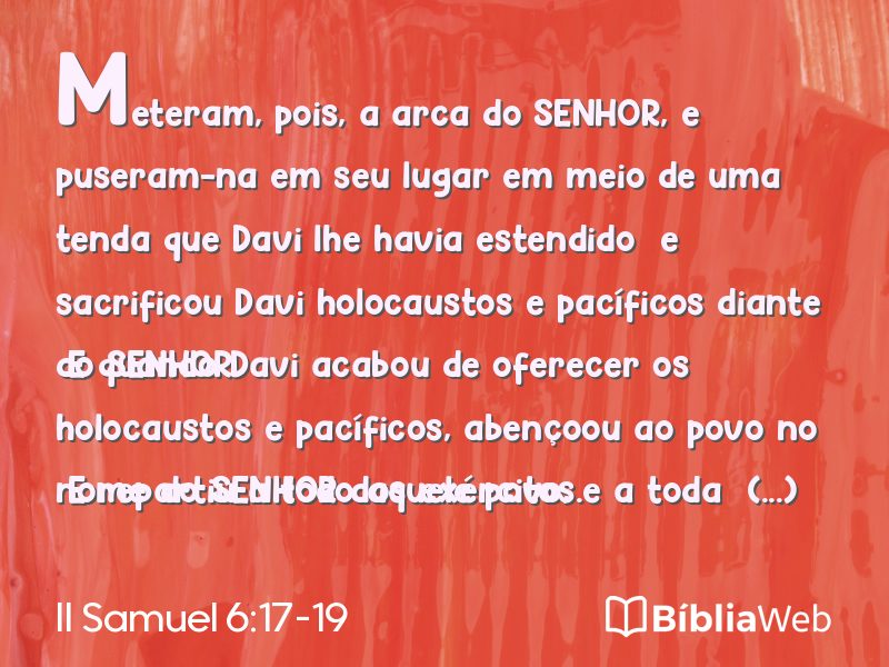 II Samuel 6:17-19 em imagem para compartilhar