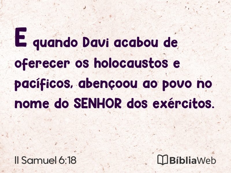 II Samuel 6:18 em imagem para compartilhar
