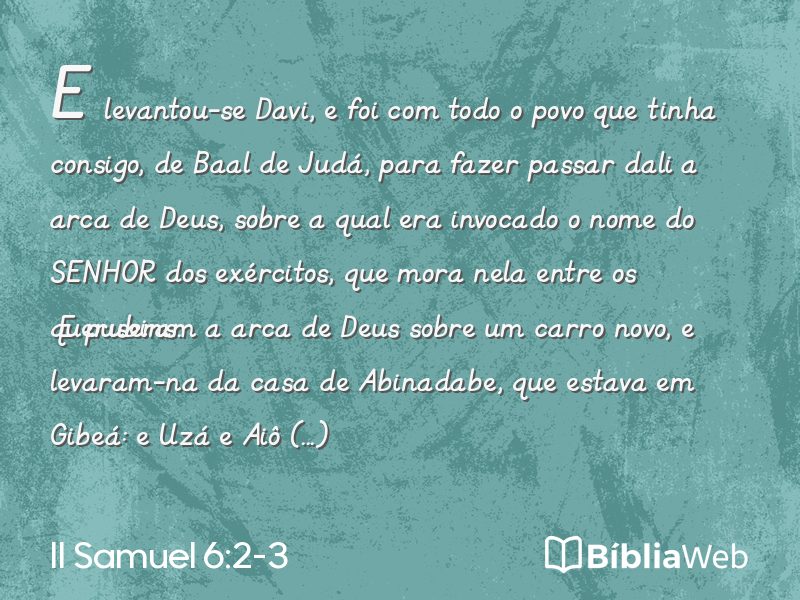 II Samuel 6:2-3 em imagem para compartilhar