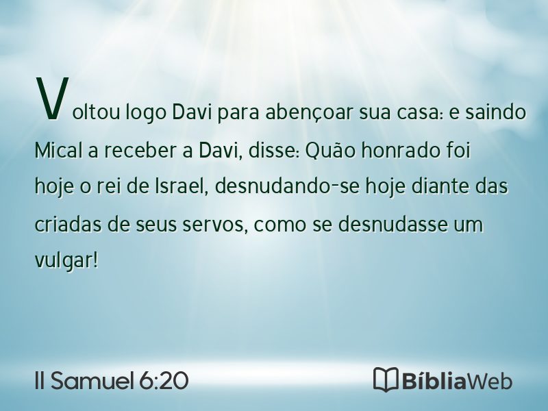 II Samuel 6:20 em imagem para compartilhar