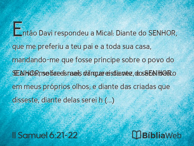 II Samuel 6:21-22 em imagem para compartilhar