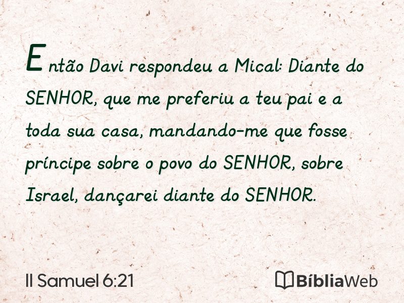 II Samuel 6:21 em imagem para compartilhar