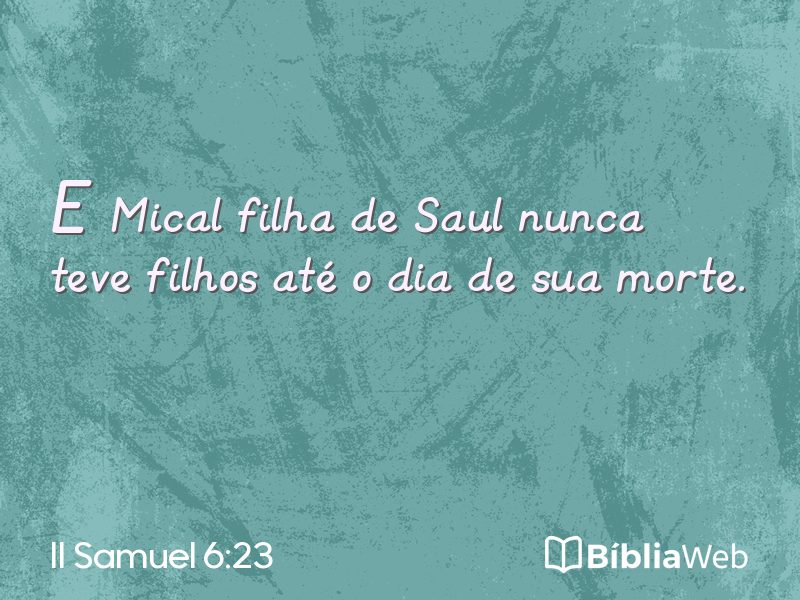 II Samuel 6:23 em imagem para compartilhar
