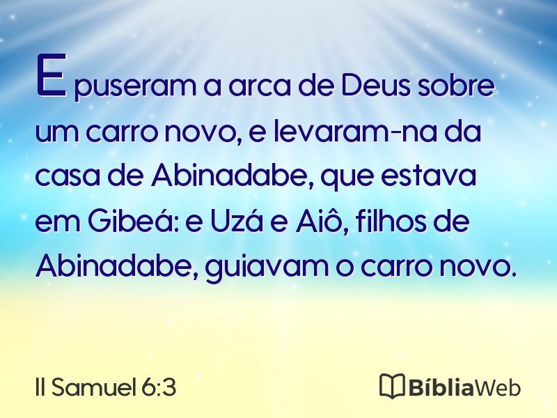 II Samuel 6:3 em imagem para compartilhar