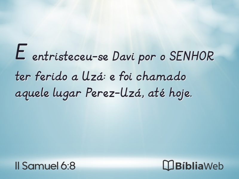 II Samuel 6:8 em imagem para compartilhar
