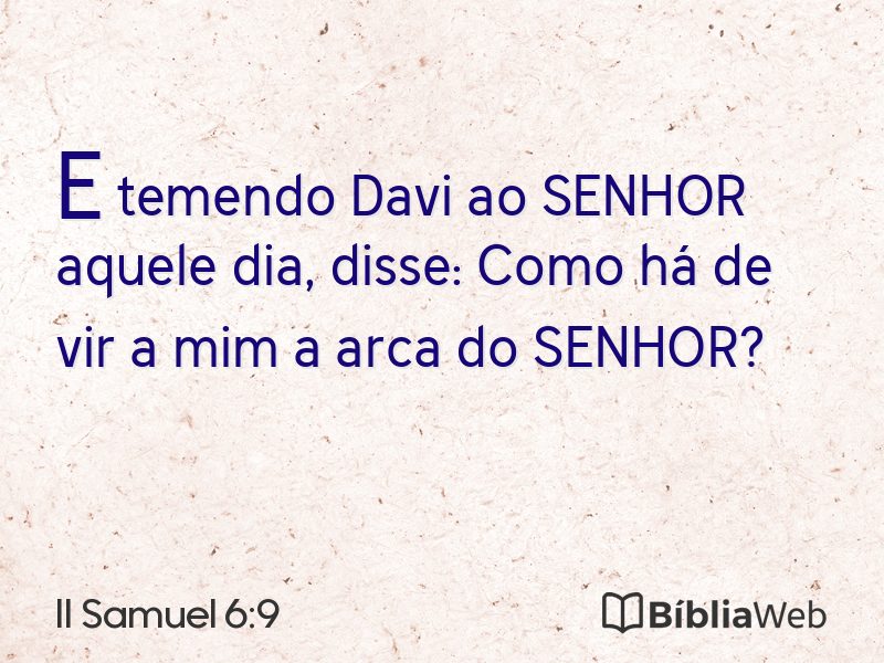 II Samuel 6:9 em imagem para compartilhar