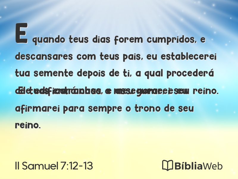II Samuel 7:12-13 em imagem para compartilhar