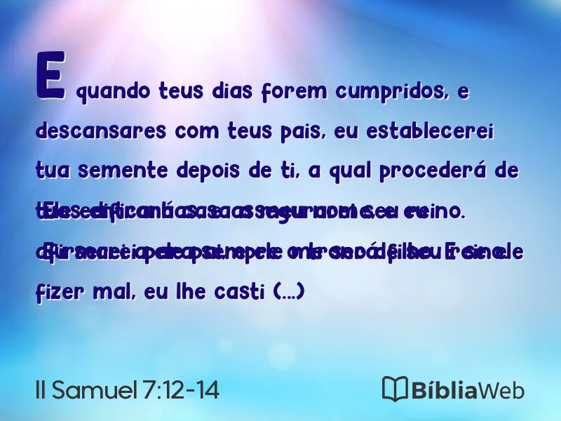 II Samuel 7:12-14 em imagem para compartilhar