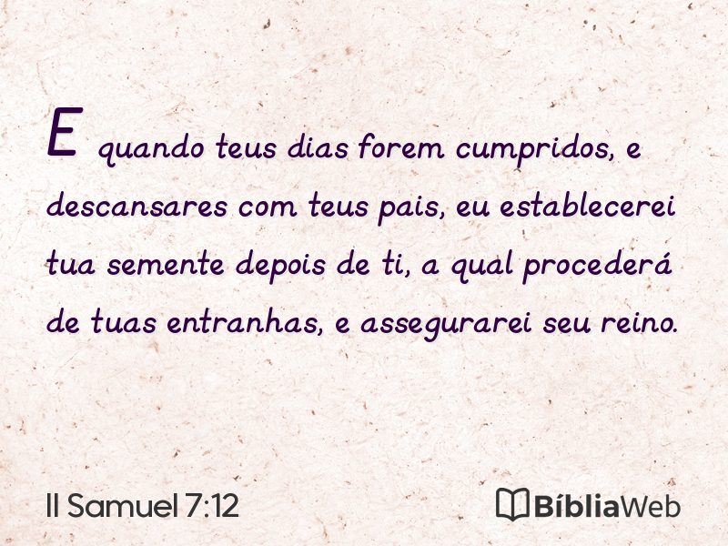 II Samuel 7:12 em imagem para compartilhar