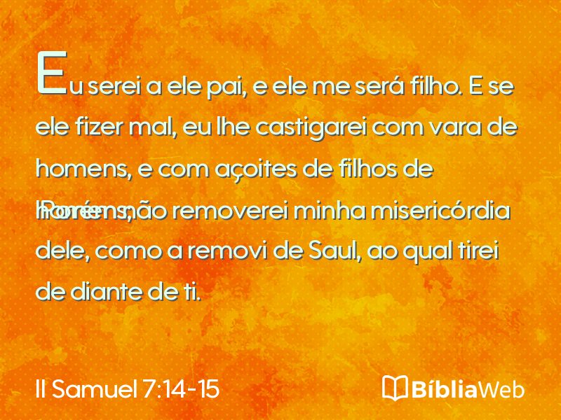 II Samuel 7:14-15 em imagem para compartilhar