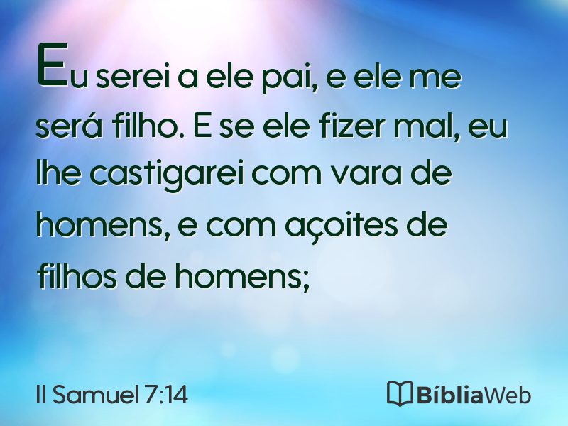 II Samuel 7:14 em imagem para compartilhar