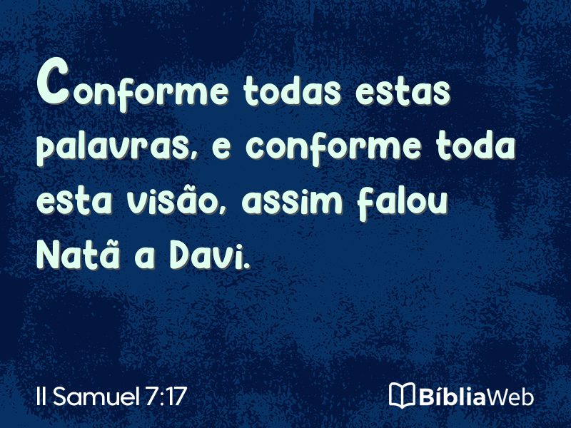 II Samuel 7:17 em imagem para compartilhar